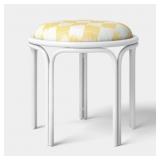 METAL ROUND TRAVEL ACCENT PATIO STOOL YELLOW - THR