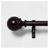 66"-120" BALL CURTAIN ROD OIL RUBBED BRONZE - THRE