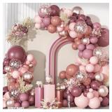 OUDDY PARTY DUSTY ROSE PINK BALLOONS GARLAND ARCH
