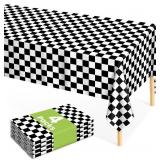 MULBOZY 4 PCS CHECKERED TABLECLOTH, BLACK AND WHIT