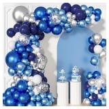 OUDDY LIFE 156PCS BLUE SILVER BALLOONS GARLAND ARC