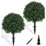 2PCS FAUX BOXWOOD PLANTS OUTDOOR ARTIFICIAL TOPIAR