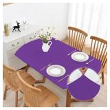 CHRISTMAS OVAL PURPLE TABLECLOTH WITH ELASTIC EDGE