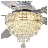 $140 CRYSTAL CEILING FAN FANDELIER -LOW PROFILE CE