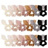 20 PACK SATIN SCRUNCHIES - THICK HAIR PONYTAIL HOL