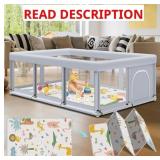 FSHIBILA 74" ×50" LARGE BABY PLAYPEN, BABY PLAYARD