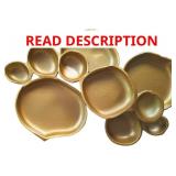SET OF 10 GOLD ROUND SERVING BOWLS, 17 INCH DECORA