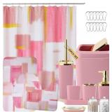 XLHOMO BATHROOM SET - PINK AND GOLD BATHROOM ACCES