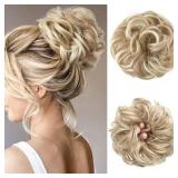 CJL HAIR LARGE MESSY BUN HAIR PIECE WAVY CURLY SCR