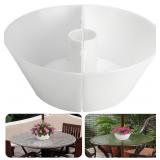 2PCS/SET WHITE UMBRELLA PLANTER, PATIO TABLE FLOWE