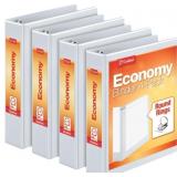 CARDINAL 1.5 INCH 3 RING BINDER, ROUND RING, WHITE