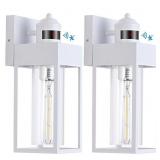 13.2 IN. WHITE MOTION SENSING MODERN PORCH LIGHTS
