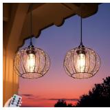 BATTERY OPERATED HANGING CHANDELIER OUTDOOR, SET O