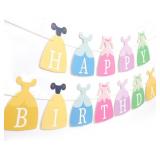 PRINCESS DRESS HAPPY BIRTHDAY BANNER.PRINCESS BIRT