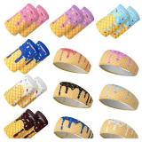 12 PCS ICE CREAM BASEBALL HEADBAND WRISTBAND ELAST