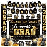 GRADUATION DECORATIONS 2026 SET BLACK GOLD, CONGRA