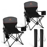 2 PACK PORTABLE CAMPING CHAIRS FOR ADULTS LAWN CHA