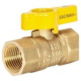 EASTMAN STRAIGHT GAS BRASS BALL VALVE, 1/2 IN FIP