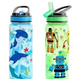 23OZ KIDS WATER DRINKING BOTTLE 2 PACK - BPA FREE,