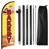 BAKERY FEATHER FLAG FOR BUSINESS, 8.2FT OUTDOOR AD