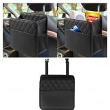 MANDARK PU LEATHER CAR SEAT BACK ORGANIZER, BLACK