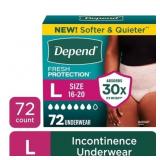 DEPEND FRESH PROTECTION INCONTINENCE UNDERWEAR FOR