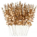FEQO 36 PCS GOLD ARTIFICIAL EUCALYPTUS STEMS 15" F