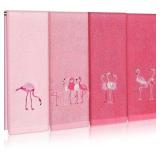 SMOOTHNOVELTY 4 PCS FLAMINGO HAND TOWELS, 29"X13"