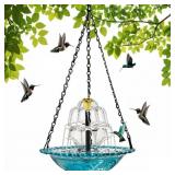 SOLAR-POWERED HANGING BIRD BATH FOUNTAIN - CASCADI