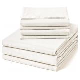 CLEVAHOME QUEEN SHEETS SET - 6 PIECE FITTED BED SH