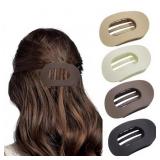 BPHNE 4 PACK FLAT HAIR CLIPS FOR WOMEN, 3.8 IN MAT