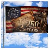 250 ANNIVERSARY USA FLAG, TWO-WAY DISPLAY 3X5 FT,