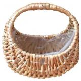 1 LOT (6) OCHINE HALF-MOON WICKER BASKET, RATTAN M
