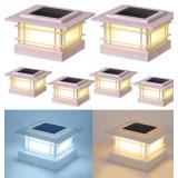 DYNAMING 4X4 SOLAR POST CAP LIGHTS OUTDOOR WITH 2
