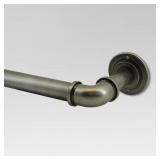 66"-120" FRENCH PIPE CURTAIN ROD PEWTER - THRESHOL