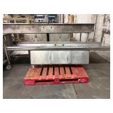 87.5" L X 27" W X 17" H STAINLESS STEEL PREP SINK