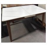 47X29 WHITE MABLE TOP BUFFERFLY DINING TABLE