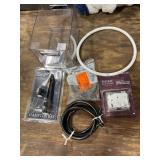1 LOT OF MIXED ITEMS (BIN,STAKE W/ADAPTER,DRYER VE