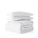 ALL SEASON 3-PCS DIAMOND STITCH MICROFIBER QUILT S