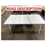 63IN WHITE METAL TABLE