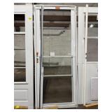 33 X 80 WHITE ALUMINUM STORM DOOR W/ FRAME KIT & R