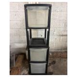 1 LOT (2) PLASTIC STORAGE BINS W/ 2 DRAWERS