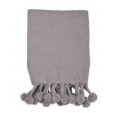 GREY COTTON THROW BLANKET