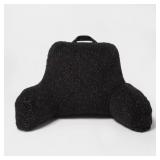 20"X20" SHERPA BED REST WASHED BLACK - ROOM ESSENT