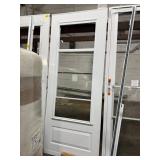 80X31 WHITE ALUMINUM STORM DOOR WITH RETRACTABLE S