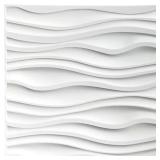WALLPANEL 19.7 IN. X 19.7 IN. WHITE WAVE PVC 3D WA