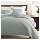 HOME COLLECTION ALL SEASON STRIPE QUILT SET WITH S