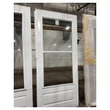 36 X 80 WHITE ALUMINUM STORM DOOR WITH RETRACTABLE