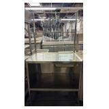 36" L X 24" W X 70" H STAINLESS STEEL PREP TABLE