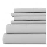 6-PIECE LIGHT GRAY SOLID MICROFIBER FULL SHEET SET